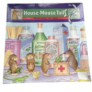 Vintage Sealed House Mouse Tails 500 Curly Piece Jigsaw Puzzle Doctor Visit NOS